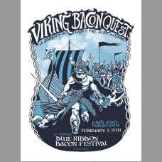 Blue Ribbon Bacon Fest: Viking Bacon Quest Des Moines, IA Poster, Unitus